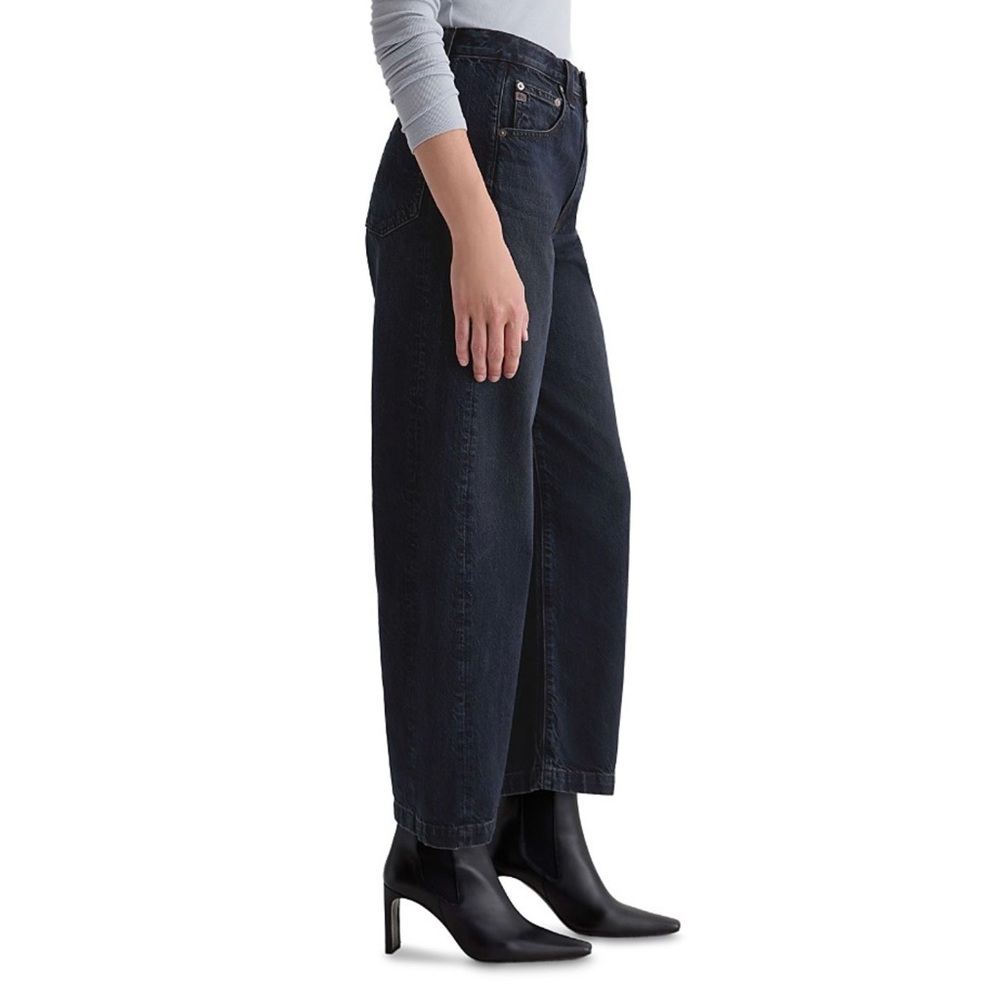 AG Wide-Leg Jeans in Deep Black Denim